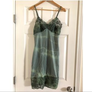 Green Tie Dye Lace Slip